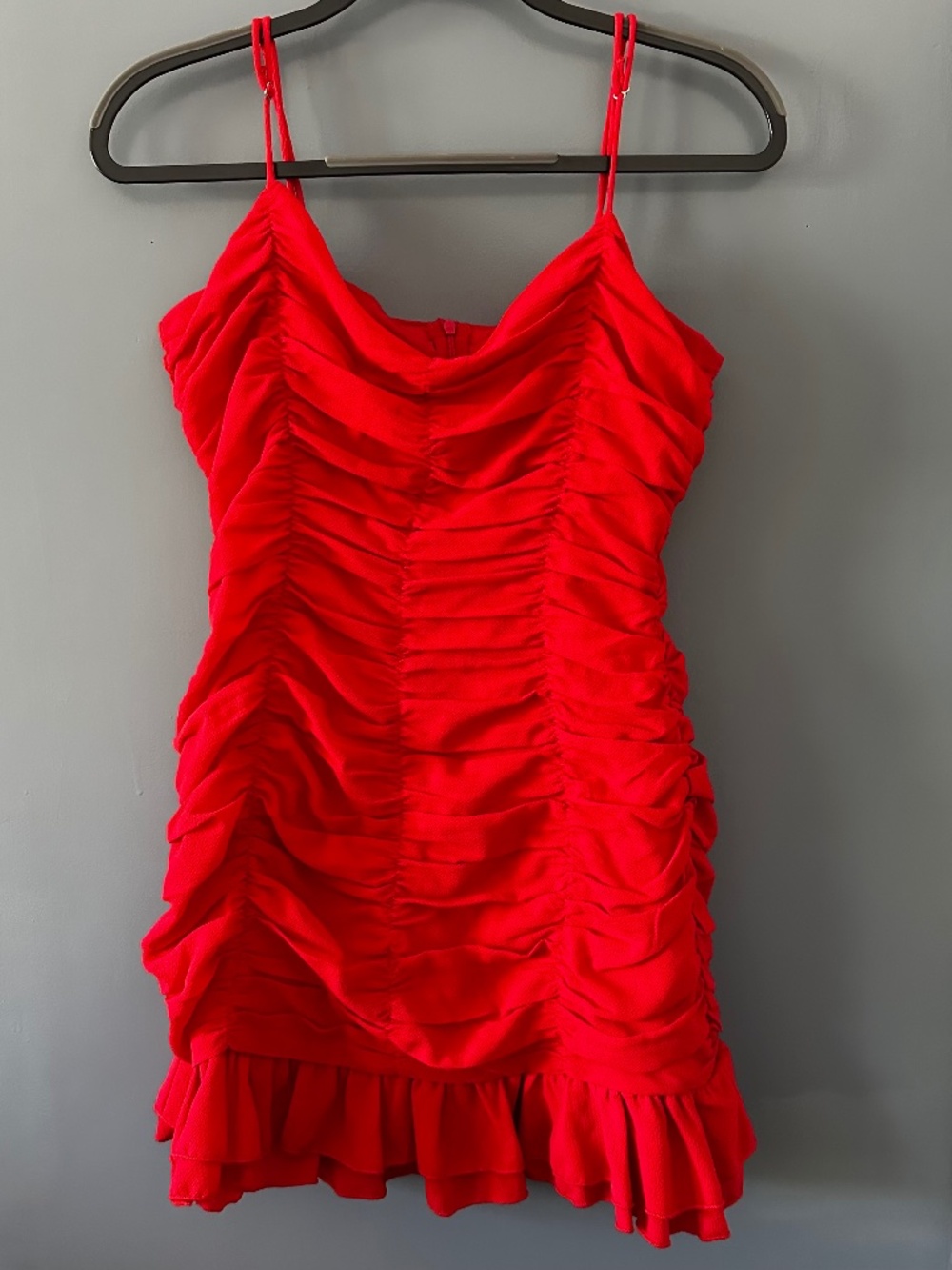 Vibrant Red Chiffon Dress